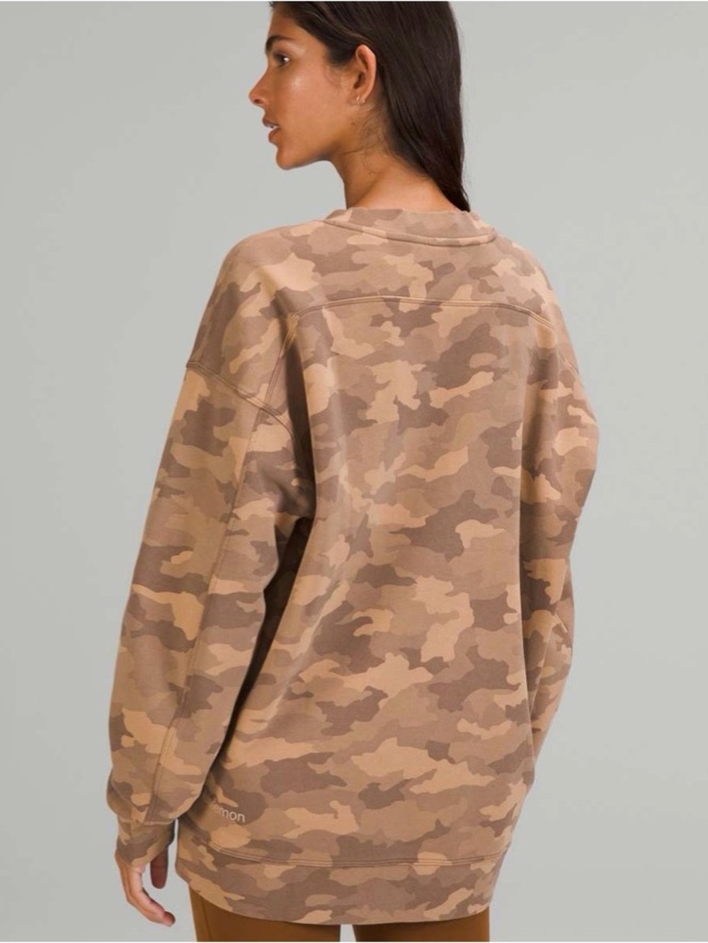 Lululemon Perfectly Oversized Crew Size 8 Heritage 365 Camo Beige Sweatshirt